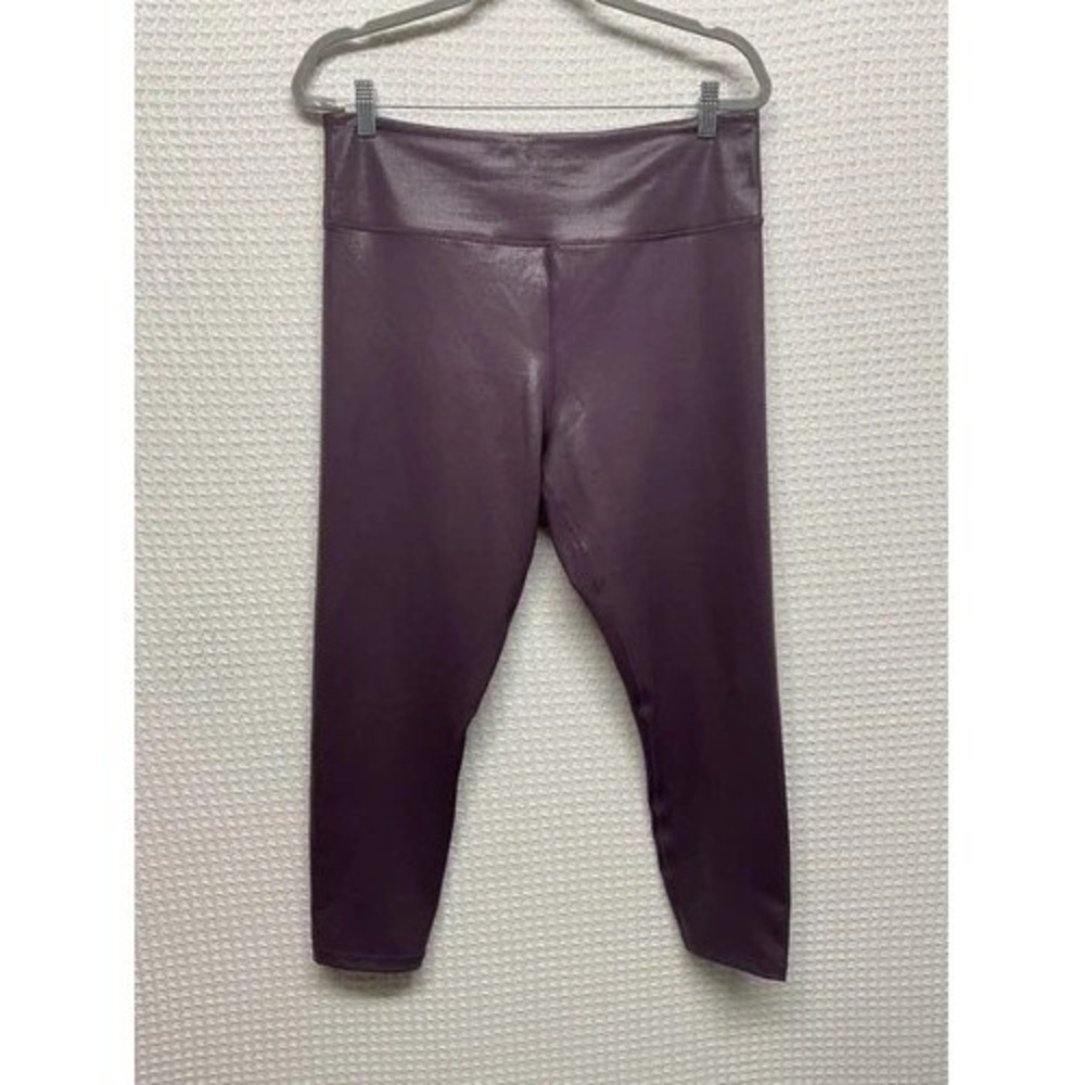 NWOT Zyia Active Purple Metallic Cropped Leggings Tight Women 8-10 China